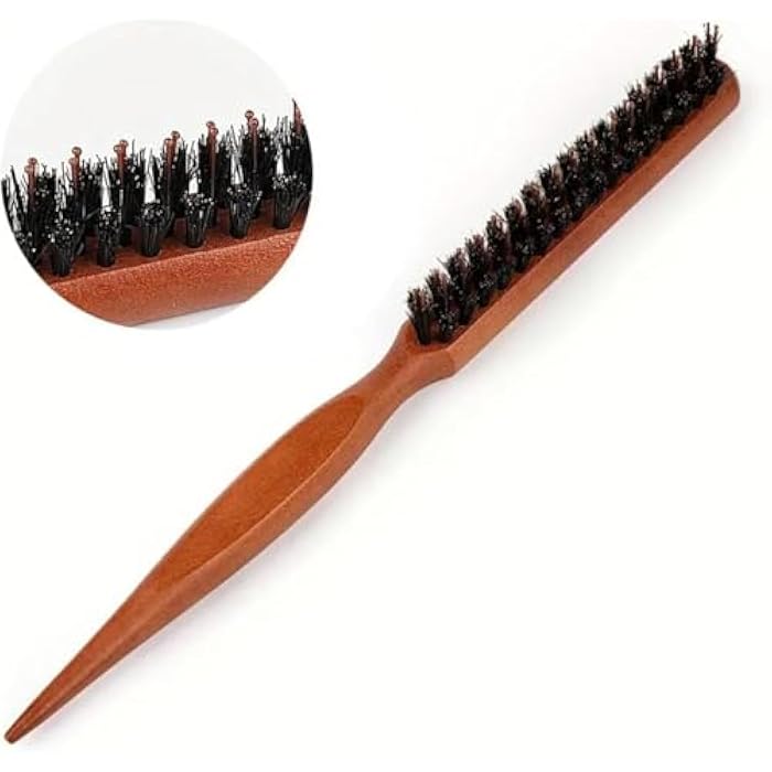 Premium Wooden Hair Brush for Baby Hair Styling – Natural Brown Design with Soft Bristles to Control Small & Side Hair – Versatile Styling Tool for Neat, Tidy Result Every Time - Image 1